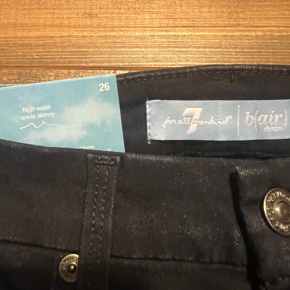 7 For All Mankind high waist skinny ankle b(air) denim